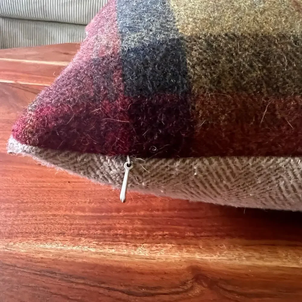 Rustic Tartan Plaid Throw Pillow Set 2 18x18 Down Feather Cabin Lakehouse Decor